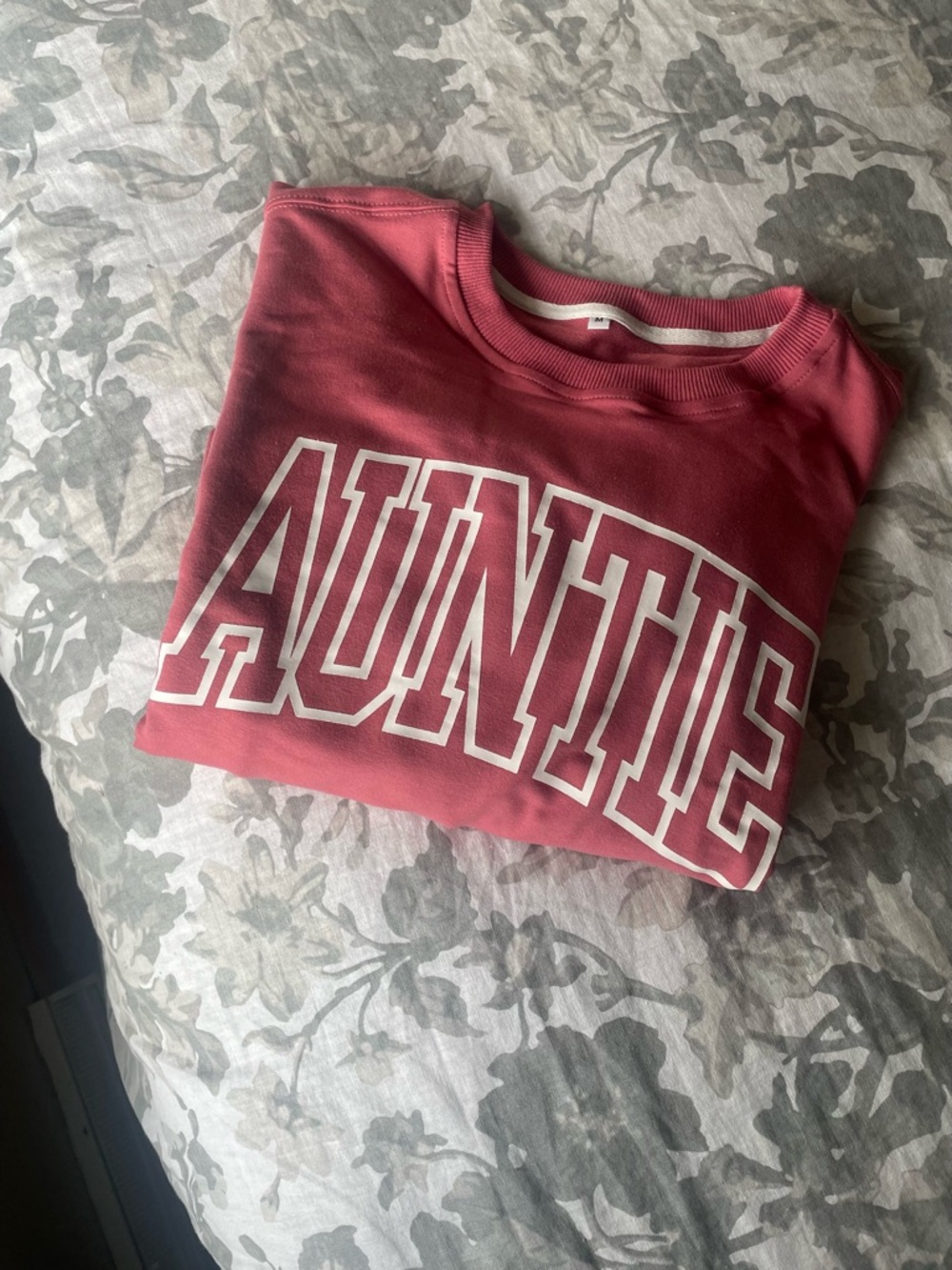 Pink AUNTIE Graphic Crewneck Sweatshirt